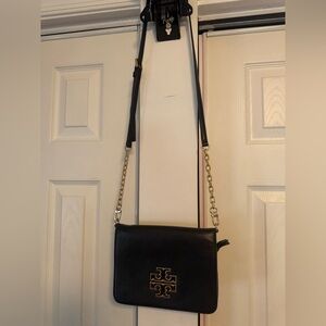 Tory Burch Black Crossbody Bag with Gold Accents